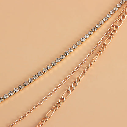 Punk Hip Hop Multi-layer Metal Rhinestone Waist Chain