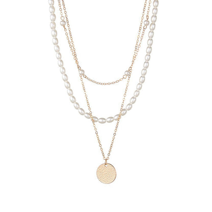 Multi-layer Layered Pearl Necklace Women Pendant