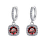 S925 Colorful Moissanite Halo Earrings with Pavé-Set Halo & Hoop, VVS1 Certified, 12 Vibrant Colors , Sterling Silver