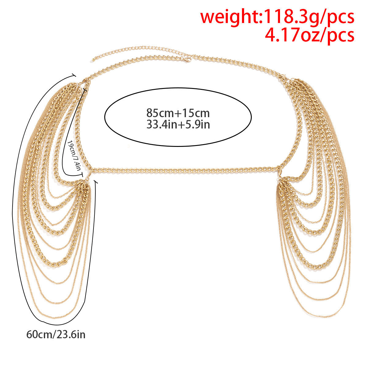 Sexy Multi-Layer Metal Tassel Shawl Nightclub Female Shoulder Chain Body Jewelry