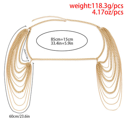 Sexy Multi-Layer Metal Tassel Shawl Nightclub Female Shoulder Chain Body Jewelry
