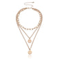 Punk Vintage Layered Portrait Coin Pendant Necklace