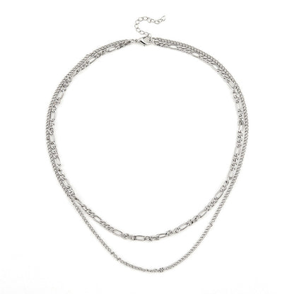 Multi Double 2 Layers Simple Chain Necklace