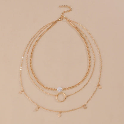 Boho Multilayered Pearl Pendant Necklace