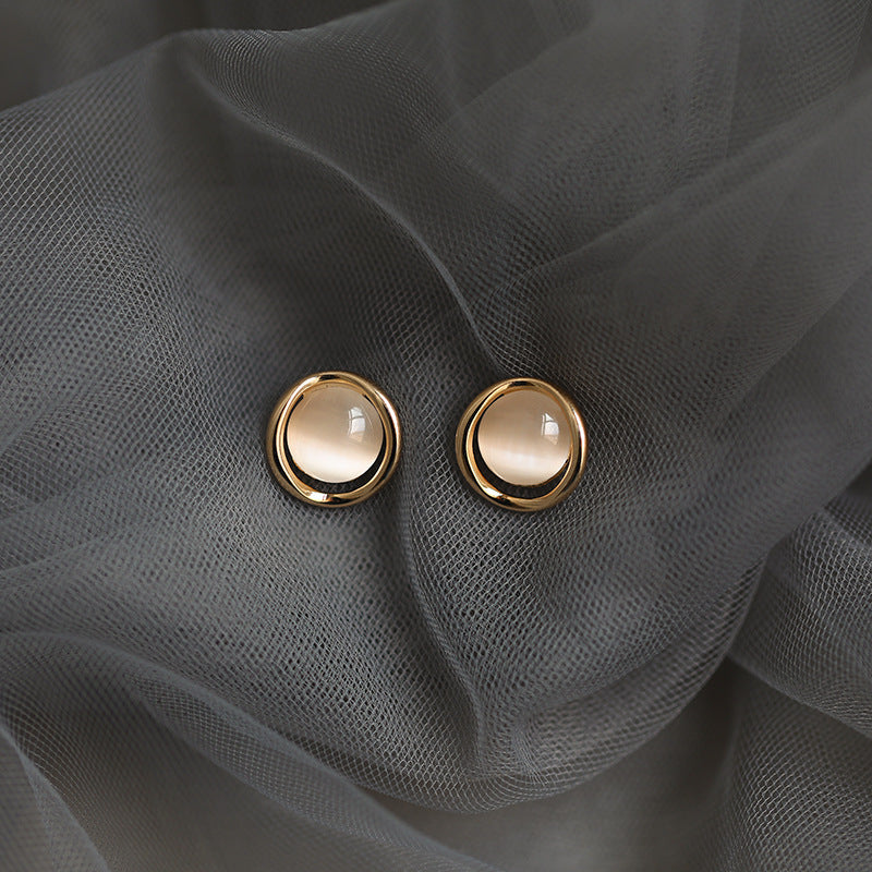 Opal Round Stud Earring for Women