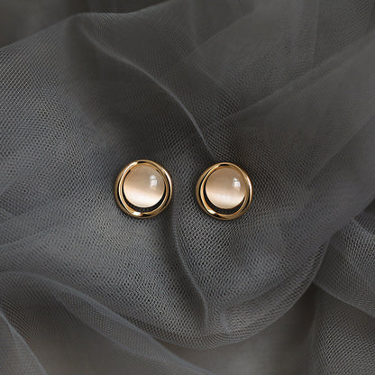 Opal Round Stud Earring for Women