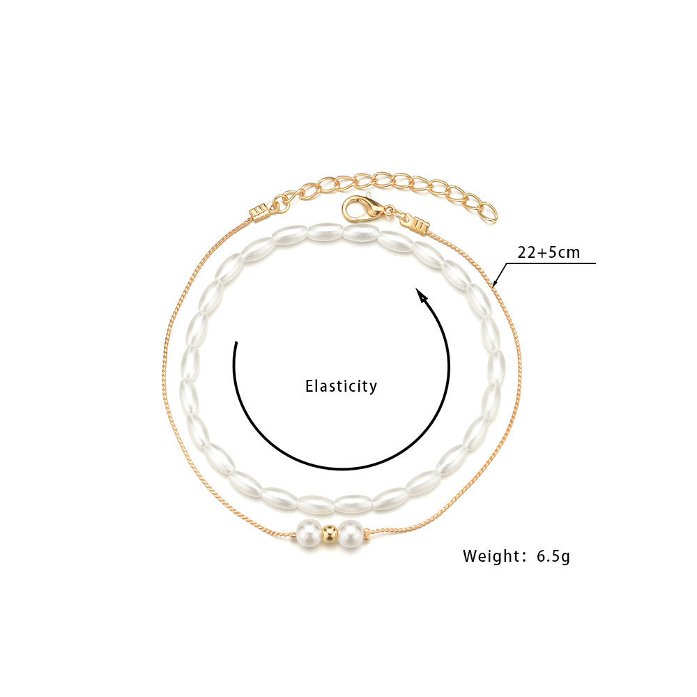 Layer Pearl Chain foot Jewelry