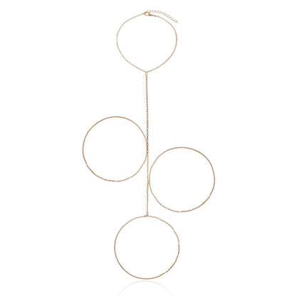 Bohemia Punk Link Chain Ring Connected Bracelets