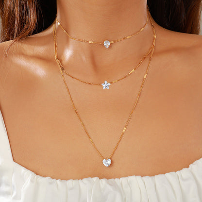 Bohemian Necklace Multi Layered Related Clavicle Chain Necklace