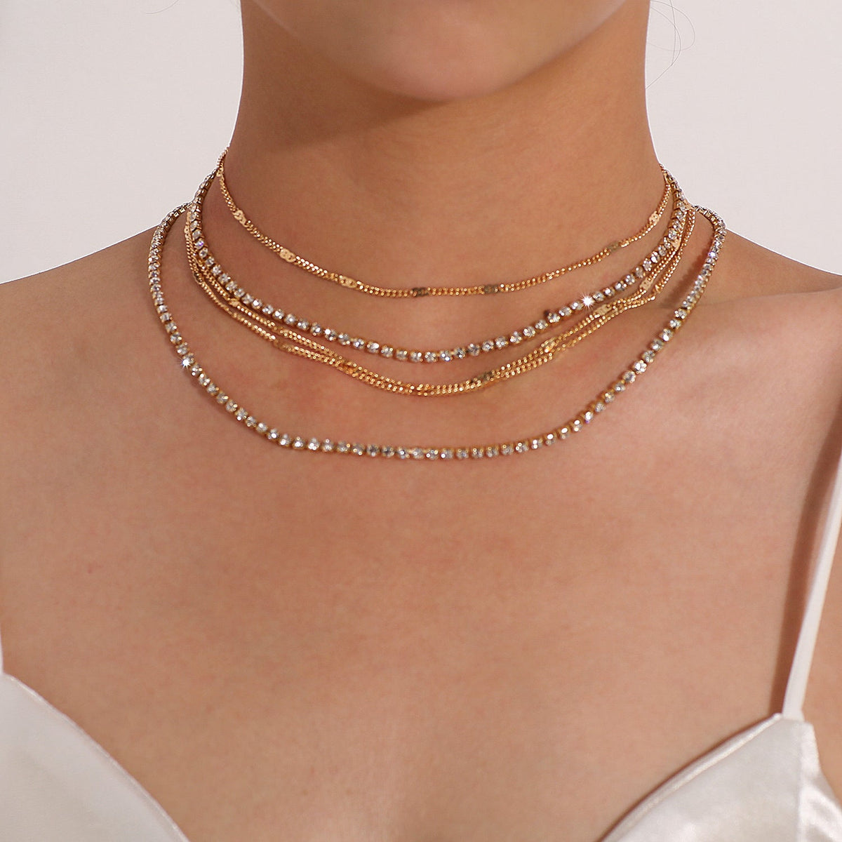 Stone Chain Layer Chain Necklace