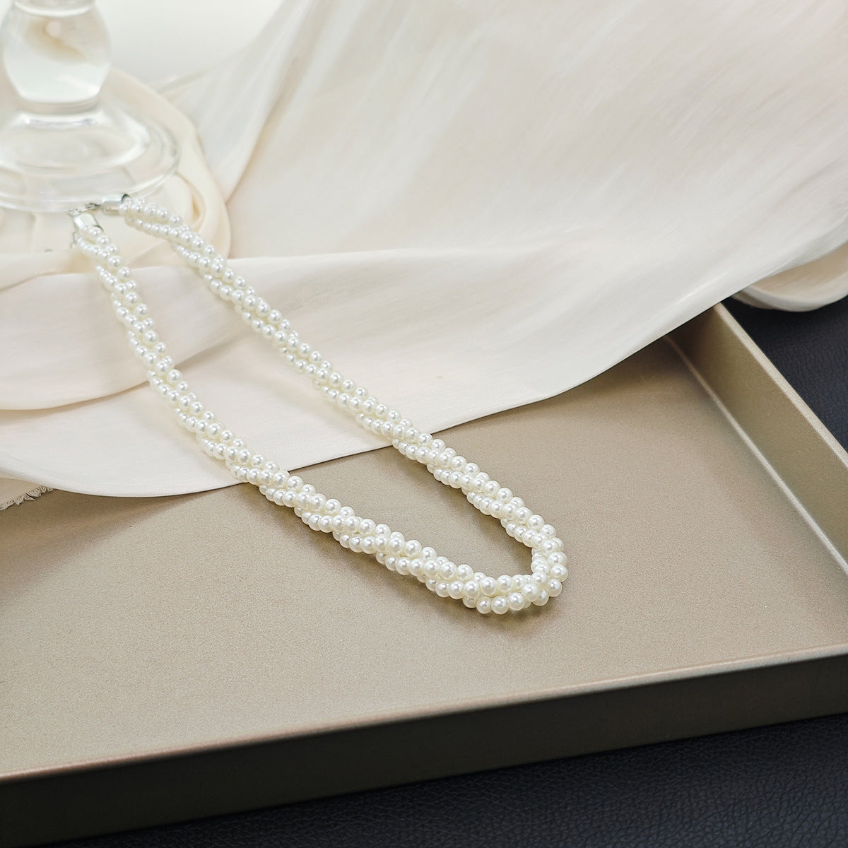 Multi Strand Pearl Necklace Pearl Choker Necklace