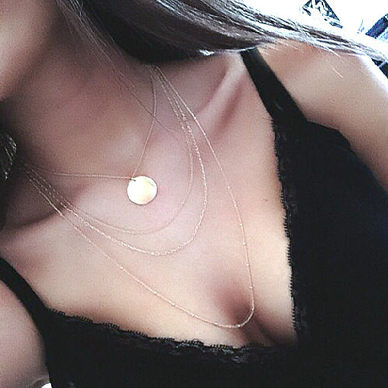Link Chain Multi Layer Tassel Girls Pendant Necklace
