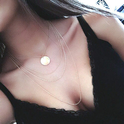 Link Chain Multi Layer Tassel Girls Pendant Necklace