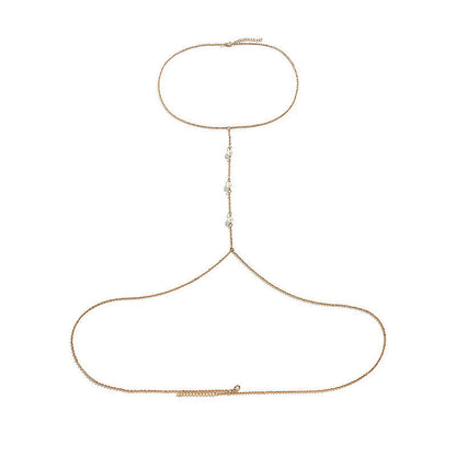 Sexy Metallic Pearl Body Chain