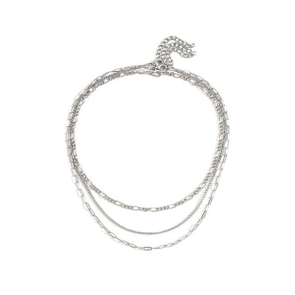 Paperclip Chain Layer Necklace for Women