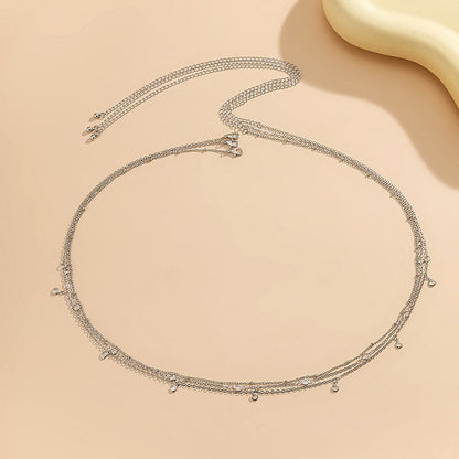Sexy Rhinestone Double-layer Body Waist Chain