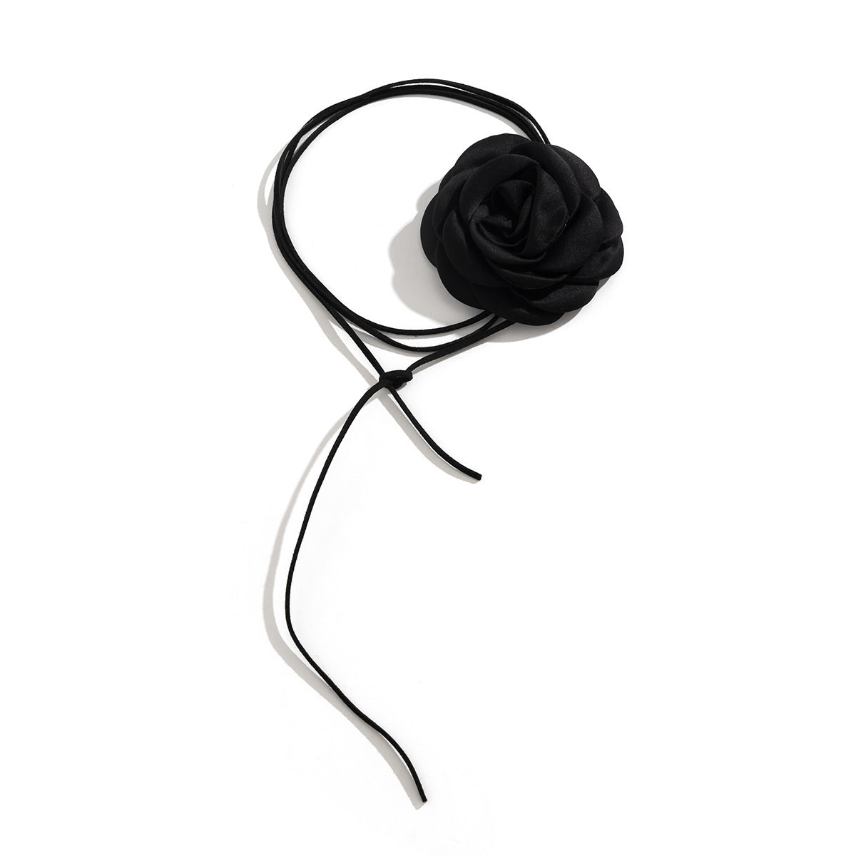 Retro Fabric Satin Rose Flower Necklace
