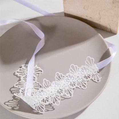 White Fabric Flower Lace Ankle Jewelry