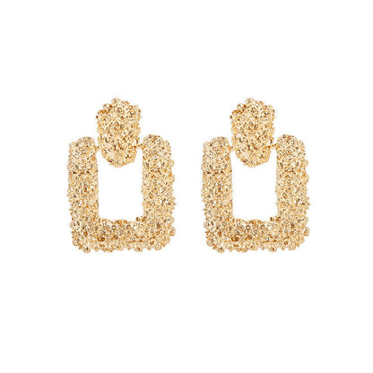 Hollow Large Square Stud Statement Earrings