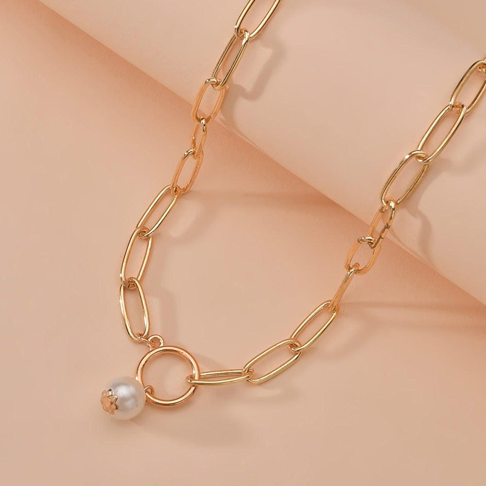 Pearl Pendant Choker Necklace for Women