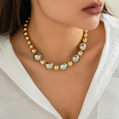 Punk Large Beads Short Necklaces