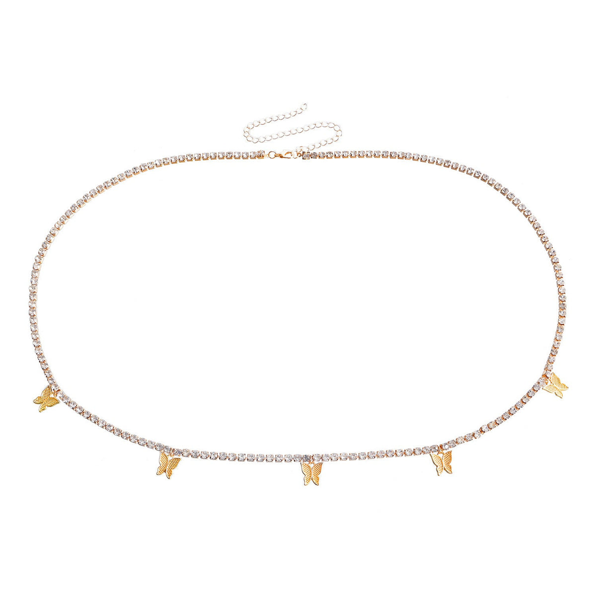 Butterfly Pendant Cross-Border Rhinestone Waist Chain