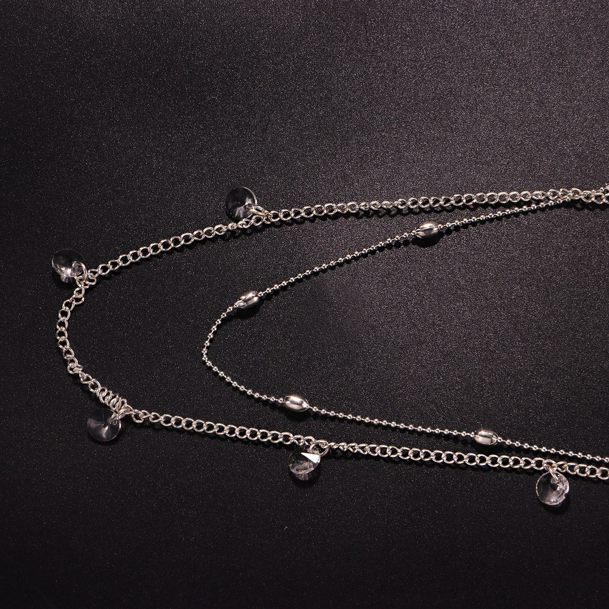 Small Crystal Stone Beads Chain Necklace