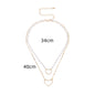 Love Heart Baroque Pearl Necklace Double Layer