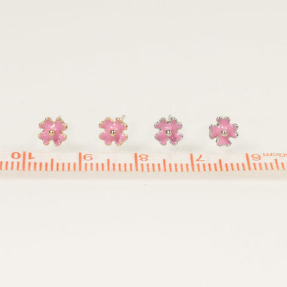 Enamel Flower Stud Earring