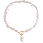 Natural Gravel Gemstone OT Buckle Necklace