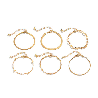Paperclip Rope Box Chain Bracelet Set