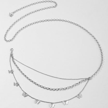 Multi Layer Belly Body Chain Bikini Metal butterfly Body Waist Chain