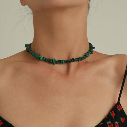 Irregular Natural Crushed Stone Necklace for Women