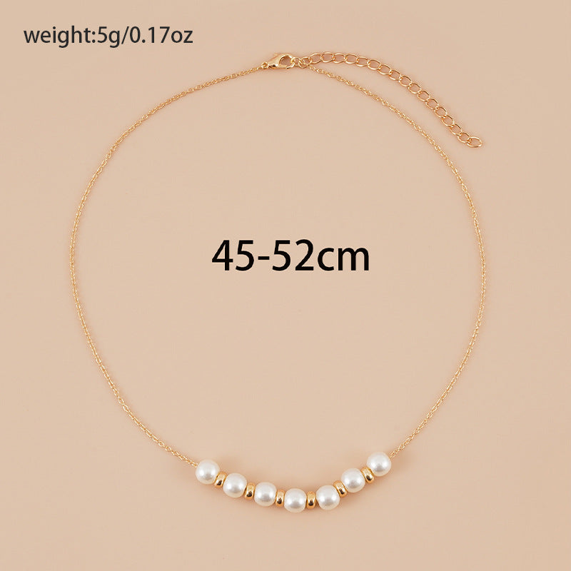 Thin Chain Pearl Necklace