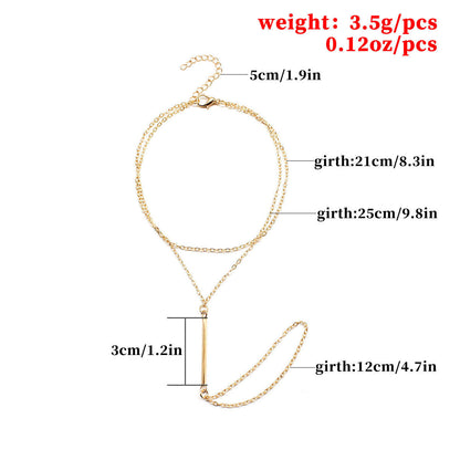 Bohemian Style Bar Anklets Jewelry with Toe Ring