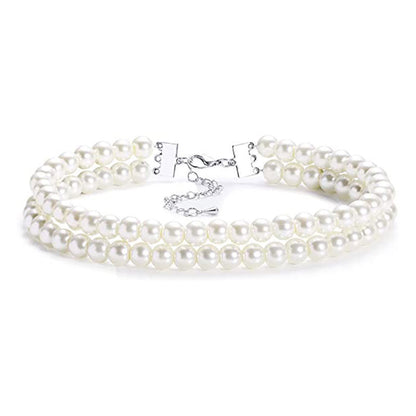 Multi Layered Pearl Neck Chain Necklace Sweater Chain Pearl Necklaces