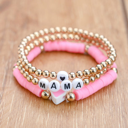 Bohemian Beaded Stretch Bracelets Colors Clay Beads