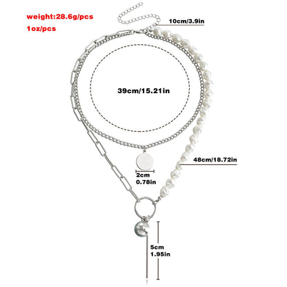 Vintage Baroque layer Chain Pearl Necklace