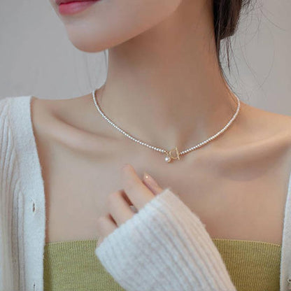 Imitation Pearl Beaded Necklaces Glass Beads