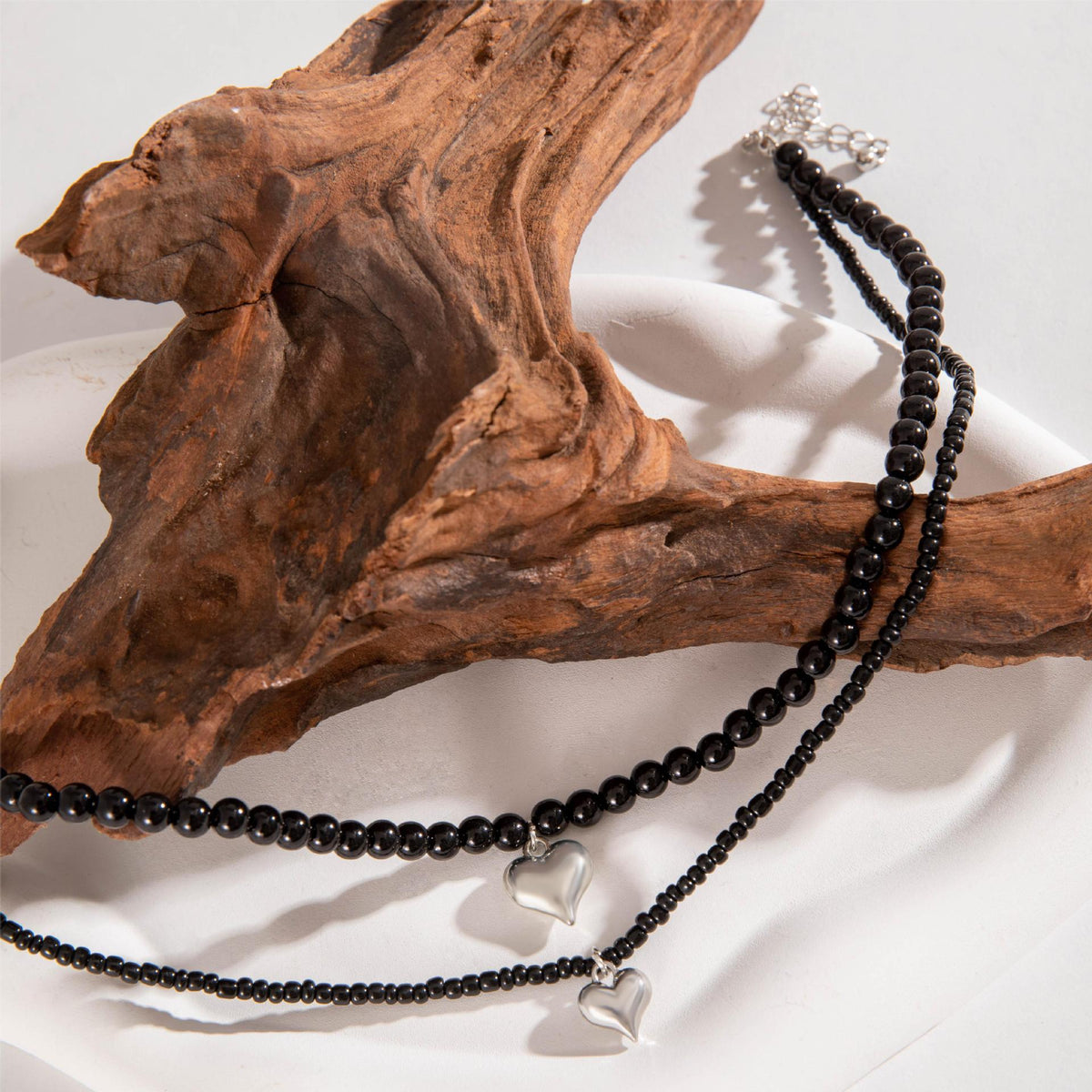 Heart Pendant Black Short Choker Necklaces