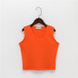 Bottoming sleeveless suspender sports midriff-baring vest