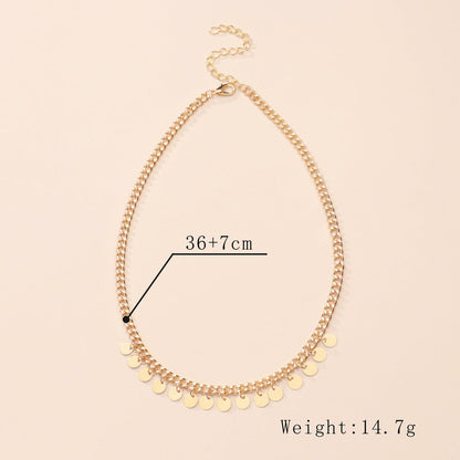 Coin Drop Necklace Punk Style