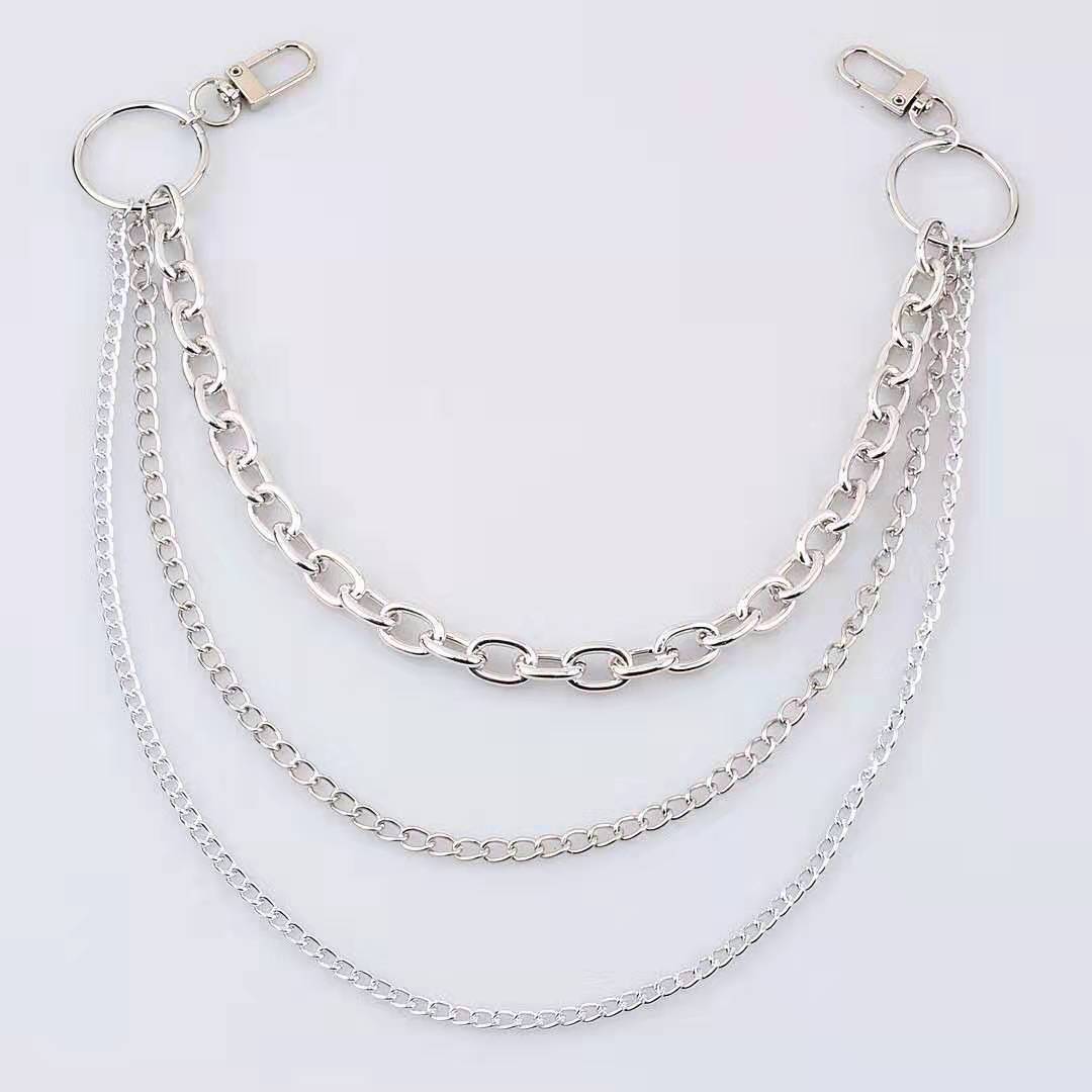 Three Layered Jeans Chain Punk Rocker Pants Chain