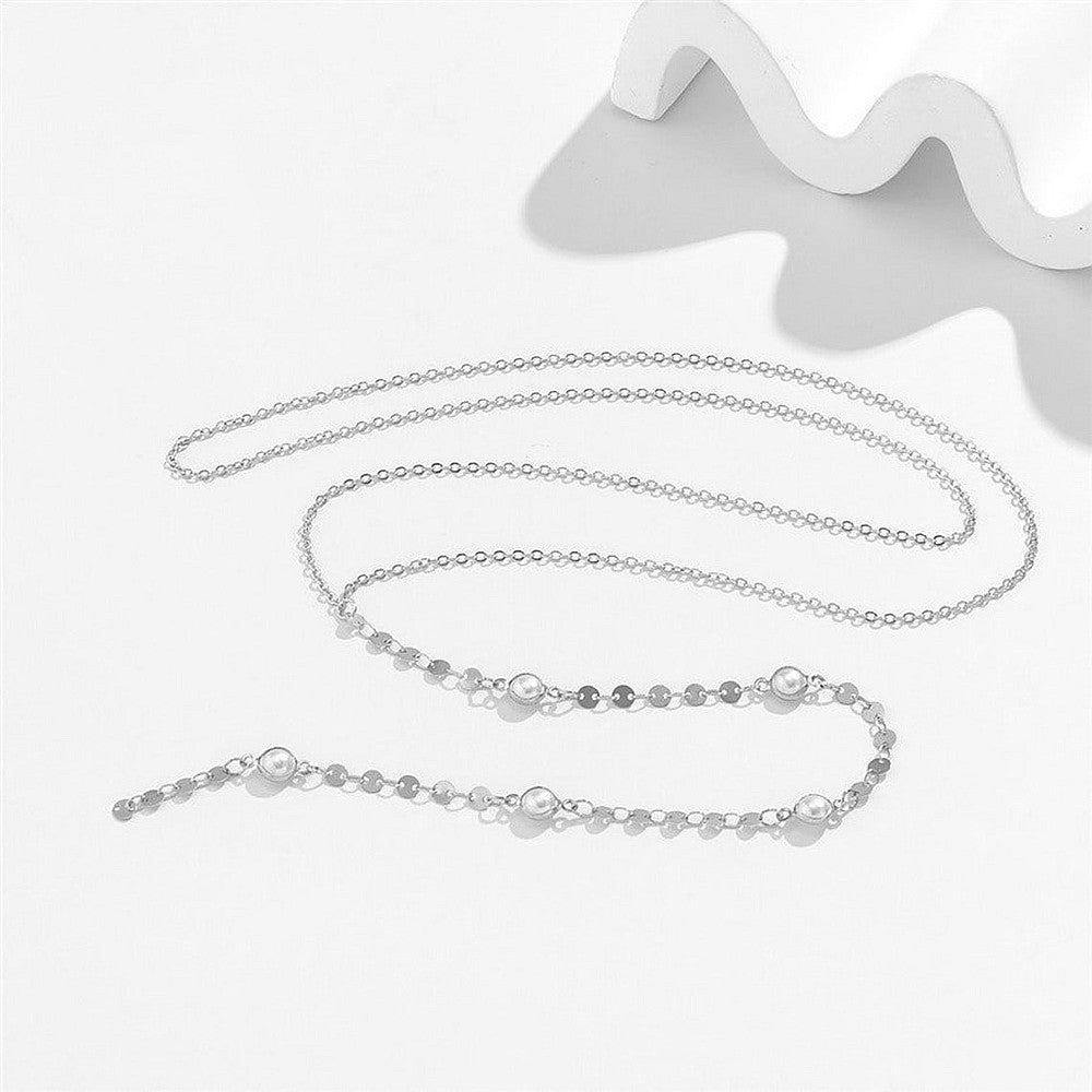 Round Beaded Tassel Chain Necklace