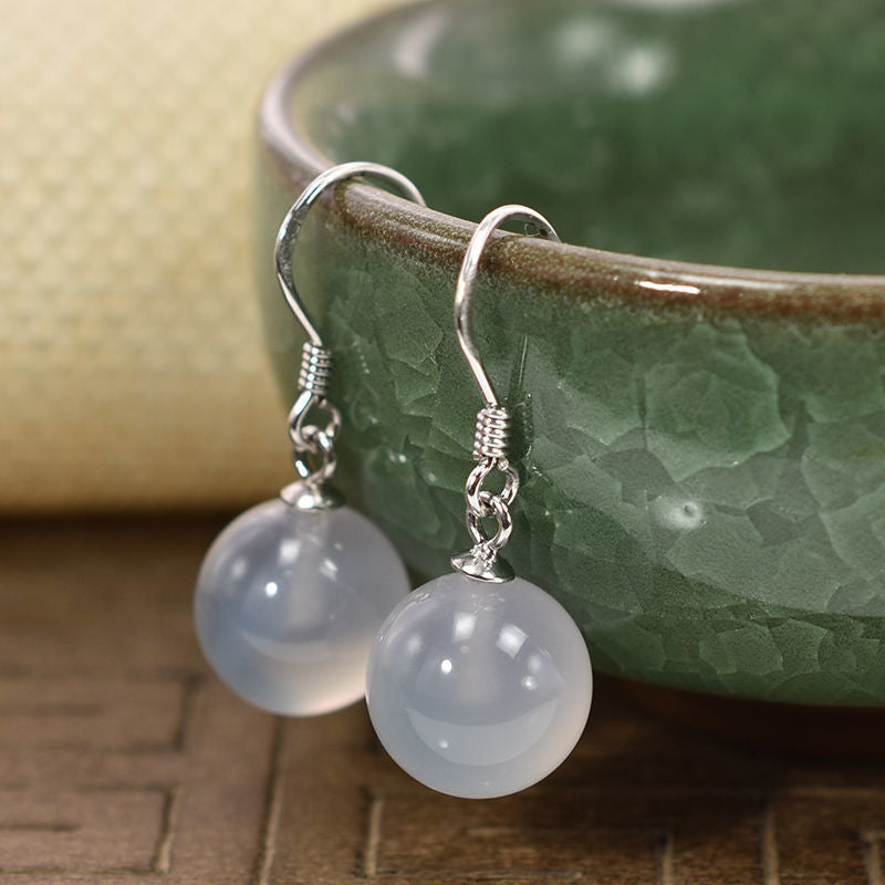 Nature Stone Black Agate Earring