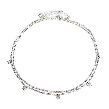 Rhinestone Butterfly Pendant Waist Chain Women Personality Versatile Body Chains