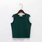 Bottoming sleeveless suspender sports midriff-baring vest