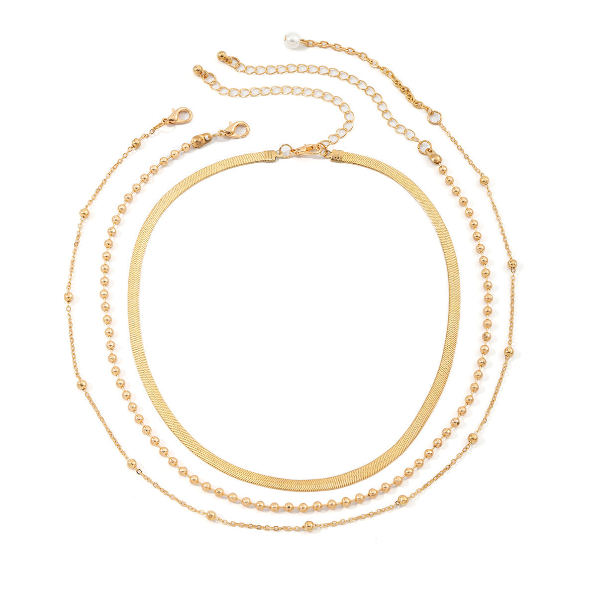 Chain Layer Choker Necklaces Sexy Layered Pearl