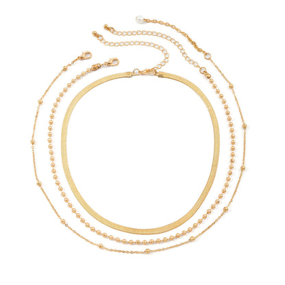 Chain Layer Choker Necklaces Sexy Layered Pearl