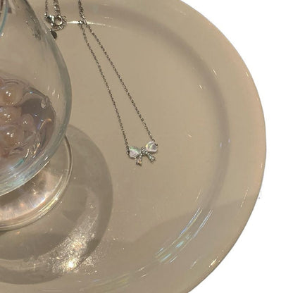 Opal Bow Necklace